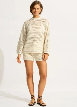 Seafolly Ahoy Open Back Knit Jumper - | Tops