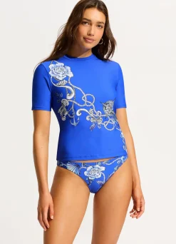 Seafolly Ahoy Short Sleeve Rashvest - | Rash Vests|Rash Vests