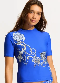 Seafolly Ahoy Short Sleeve Rashvest - | Rash Vests|Rash Vests