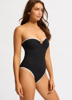 Seafolly Beach Bound Ring Front Bandeau One Piece - | Bandeau|Bandeau