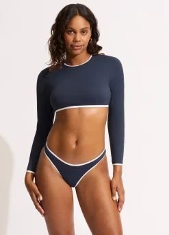 Seafolly Beach Bound Scoop High Cut Bikini Bottom - | High Cut|High Cut