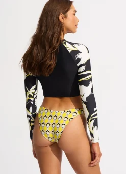 Seafolly Birds Of Paradise Cropped Long Sleeve Rashvest - | Rash Vests|Rash Vests