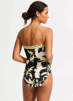 Seafolly Birds Of Paradise DD Bandeau One Piece - | Bandeau|Bandeau