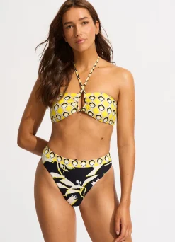 Seafolly Birds Of Paradise Diamond Wire Bandeau Bikini Top - | Bandeau|Bandeau