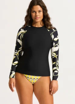 Seafolly Birds Of Paradise Long Sleeve Rashvest - | Rash Vests|Rash Vests