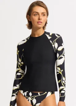 Seafolly Birds Of Paradise Long Sleeve Rashvest - | Rash Vests|Rash Vests