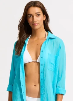 Seafolly Breeze Beach Shirt - | Tops