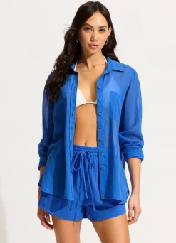 Seafolly Breeze Beach Shirt - | Tops