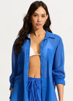 Seafolly Breeze Beach Shirt - | Tops
