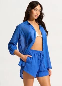 Seafolly Breeze Beach Shirt - | Tops