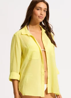 Seafolly Breeze Beach Shirt - Lime Light| Tops