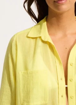 Seafolly Breeze Beach Shirt - Lime Light| Tops