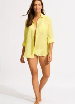 Seafolly Breeze Beach Shirt - Lime Light| Tops