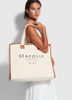 Seafolly Canvas Tote Bag - | Beach Bags