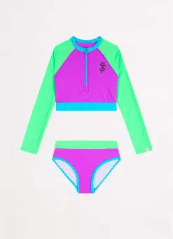 Seafolly Carnivale Girls Colour Blocked Surfsuit - | Rash Vests|Rash Vests