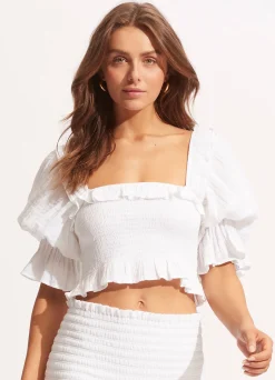 Seafolly Caspian Shirring Top - | Tops