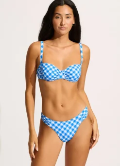 Seafolly Ciao Bella Check Ruched Underwire Bikini Top - | Bikinis|Underwire
