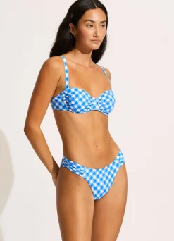 Seafolly Ciao Bella Check Ruched Underwire Bikini Top - | Bikinis|Underwire