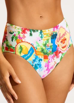 Seafolly Ciao Bella High Waisted Bikini Bottom - | Bikinis|High Waisted