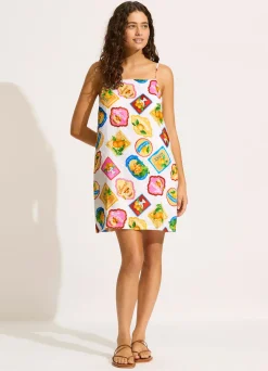 Seafolly Ciao Bella Stamp Mini Dress - | Beach Dresses