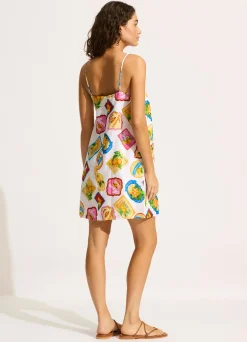 Seafolly Ciao Bella Stamp Mini Dress - | Beach Dresses