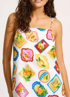 Seafolly Ciao Bella Stamp Mini Dress - | Beach Dresses