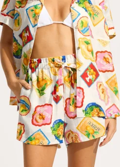 Seafolly Ciao Bella Stamp Paper Bag Short - | Pants & Shorts
