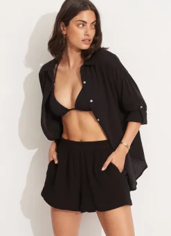 Seafolly Classic Beach Shirt - | Tops