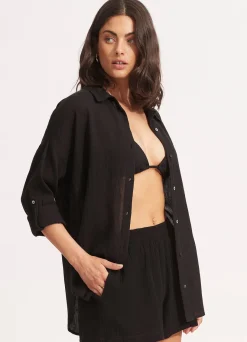 Seafolly Classic Beach Shirt - | Tops