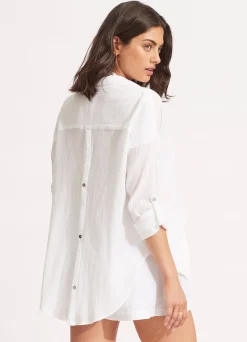 Seafolly Classic Beach Shirt - | Tops