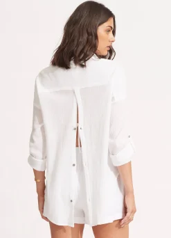 Seafolly Classic Beach Shirt - | Tops