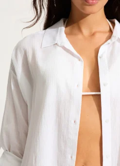 Seafolly Classic Beach Shirt - | Tops