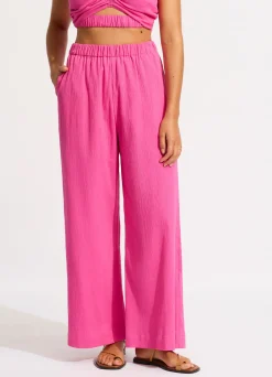 Seafolly Crinkle Beach Pant - | Pants & Shorts