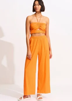 Seafolly Crinkle Crop Top - | Tops