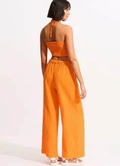 Seafolly Crinkle Crop Top - | Tops