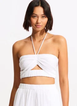 Seafolly Crinkle Crop Top - | Tops