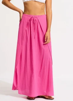 Seafolly Crinkle Wrap Maxi Skirt - | Skirts & Sarongs