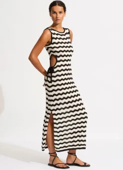 Seafolly Cut Out Knit Maxi Dress - | Beach Dresses