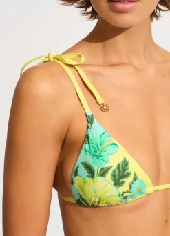 Seafolly Garden Party Reversible Slide Triangle Bikini Top - Lime Light| Triangle|Triangle
