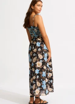Seafolly Garden Party Smocking Midi Dress - | Beach Dresses