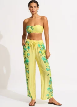 Seafolly Garden Party Wide Leg Pant - Lime Light| Pants & Shorts