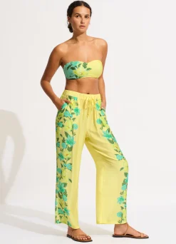 Seafolly Garden Party Wide Leg Pant - Lime Light| Pants & Shorts