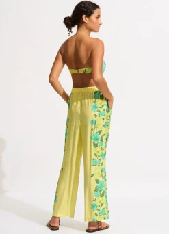 Seafolly Garden Party Wide Leg Pant - Lime Light| Pants & Shorts