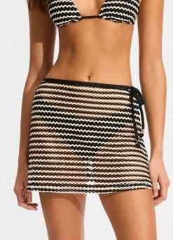Seafolly Mesh Effect A-Line Skirt - | Bikinis|Skirts & Sarongs