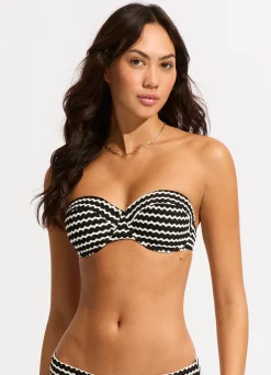Seafolly Mesh Effect Bustier Bikini Top - | Bikinis|Underwire