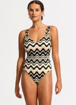 Seafolly Neue Wave DD One Piece - | Black One Pieces|Black One Pieces