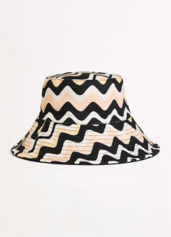 Seafolly Neue Wave Reversible Buckethat - | Beach Hats