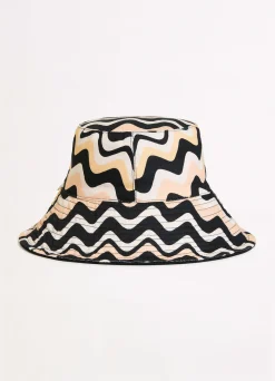 Seafolly Neue Wave Reversible Buckethat - | Beach Hats