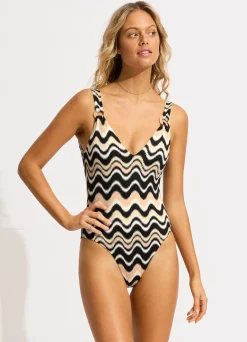 Seafolly Neue Wave V Neck One Piece - | V Neck|V Neck