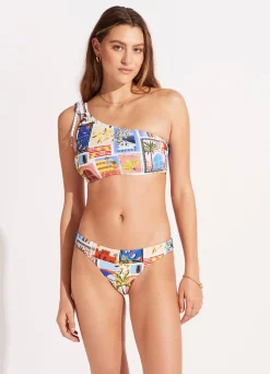 Seafolly On Vacation One Shoulder Top With Tie - | One Shoulder|One Shoulder